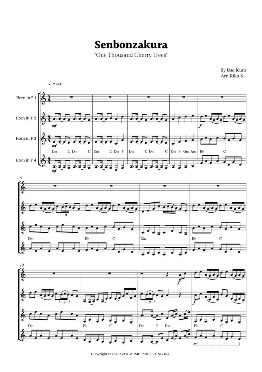 Senbonzakura Brass Quartet scores gallery preview page 1