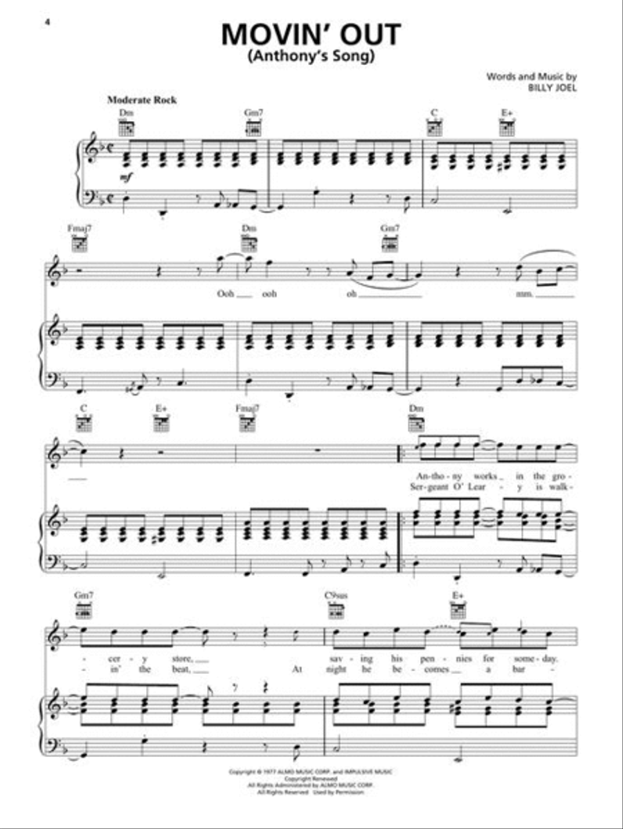 Billy Joel – The Stranger Piano, Vocal, Guitar scores gallery preview page 6