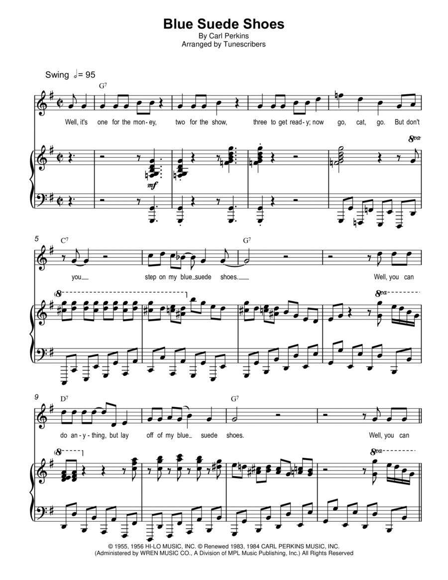 Blue Suede Shoes Blue Suede Shoes Voice scores gallery preview page 1