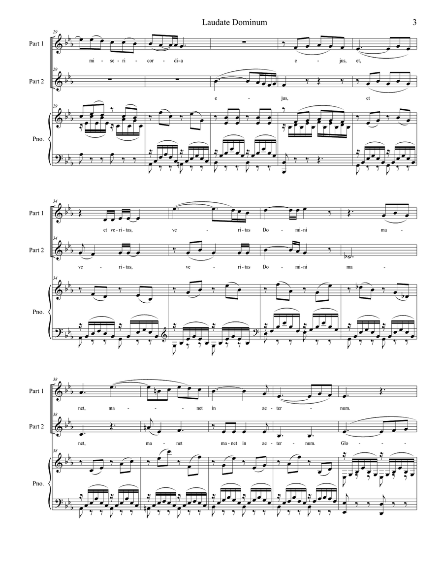 Laudate Dominum (for 2-part choir - Piano Accompaniment) 2-Part scores gallery preview page 4