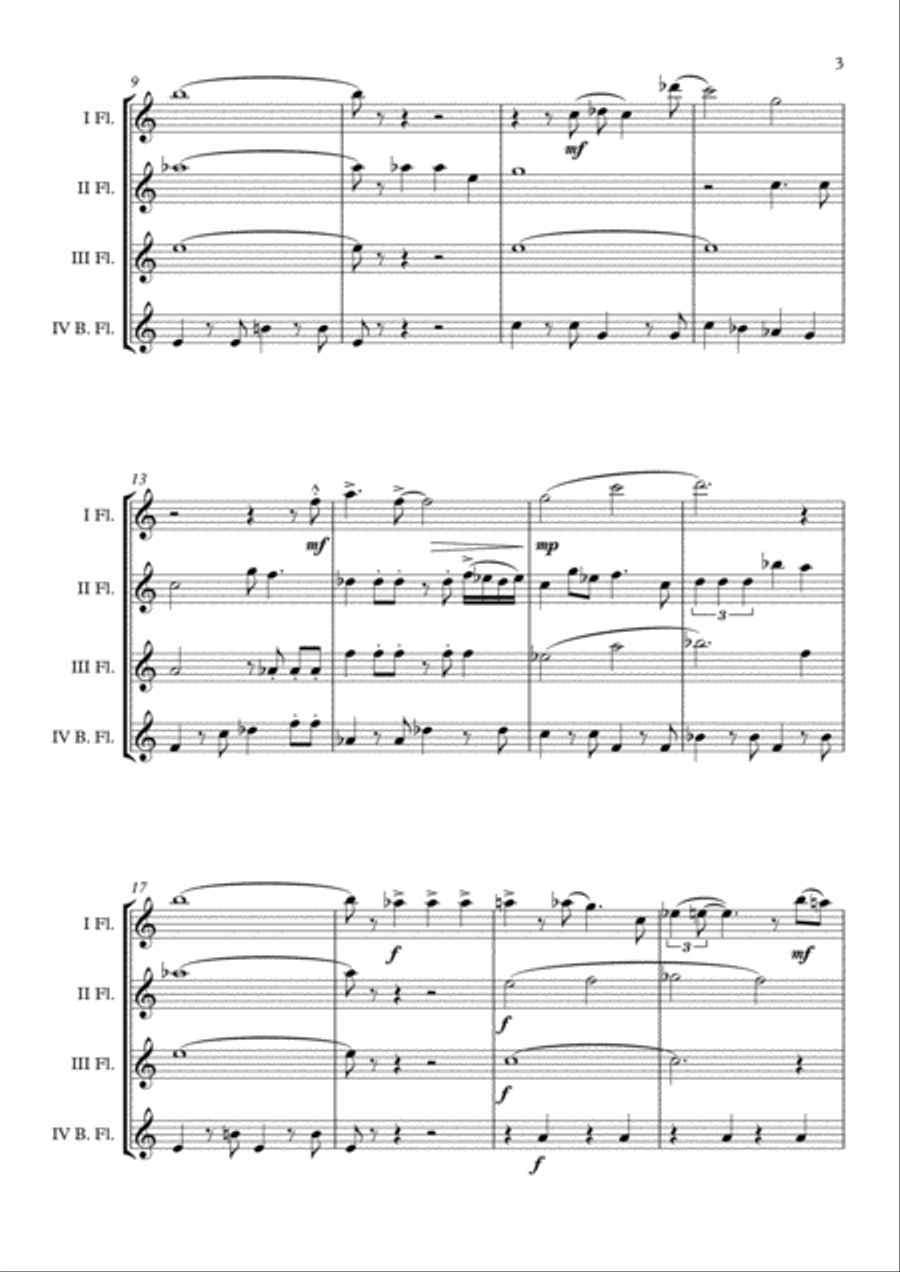 Goldfinger Flute Quartet scores gallery preview page 4