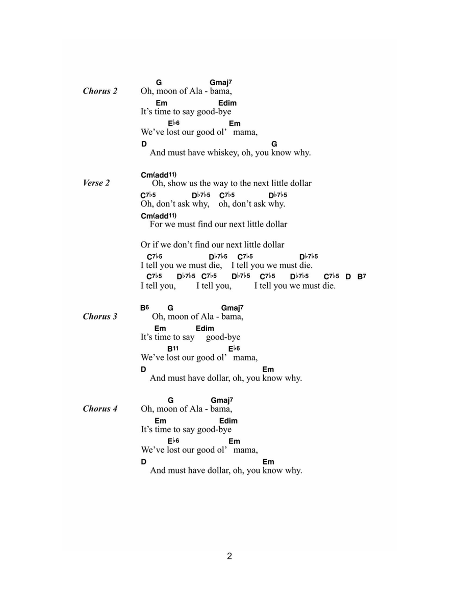 Alabama Song Acoustic Guitar scores gallery preview page 2