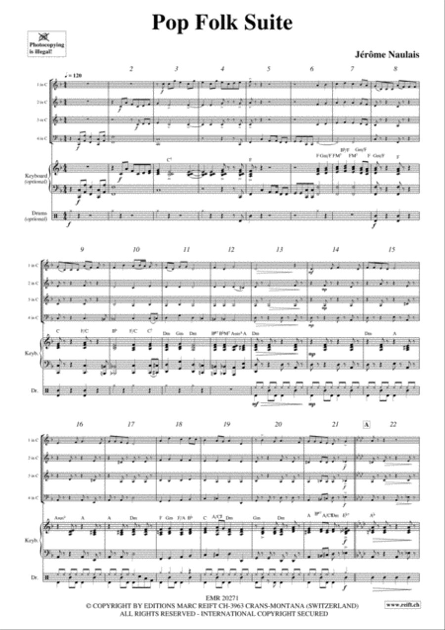 Pop Folk Suite Concert Band scores gallery preview page 3