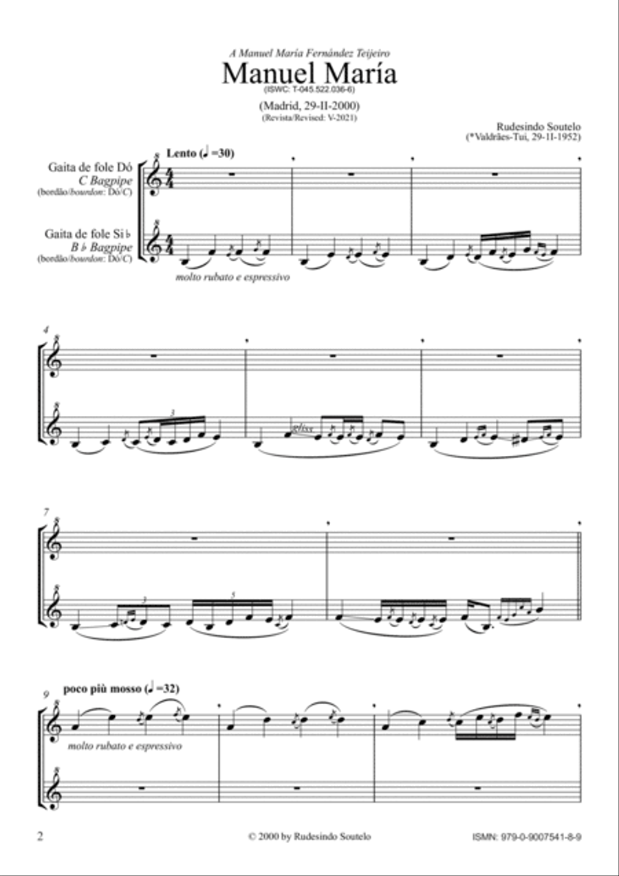 Manuel María (Bagpipes Duo) Bagpipe scores gallery preview page 2