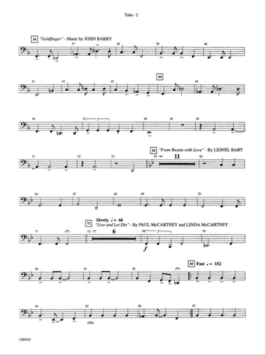 James Bond Returns: Tuba Concert Band scores gallery preview page 2