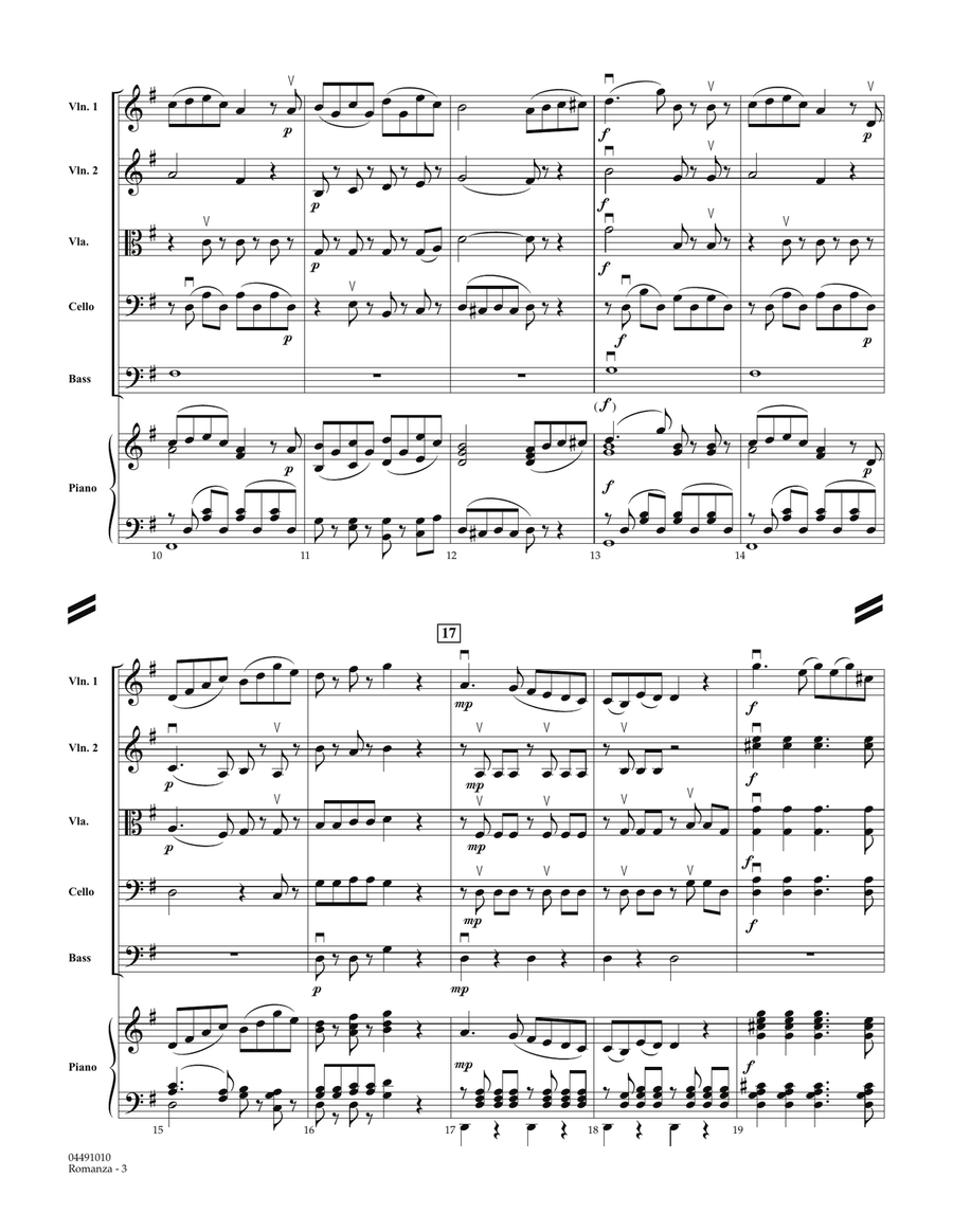 Romanza (from Horn Concerto No. 3, K. 447) - Full Score Orchestra scores gallery preview page 3