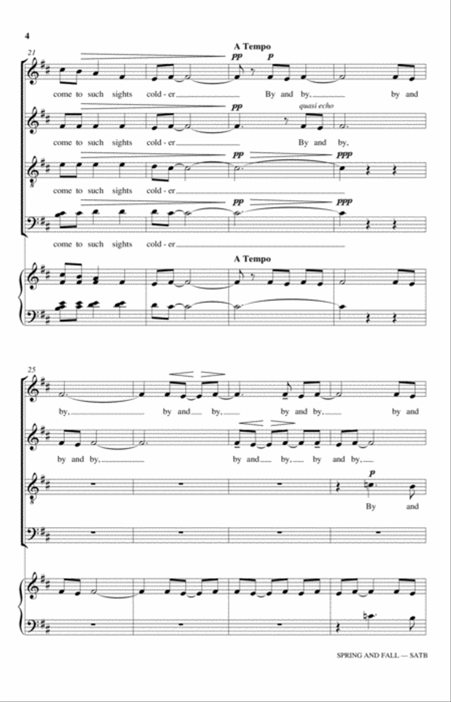 Spring And Fall: To A Young Child 4-Part scores gallery preview page 4