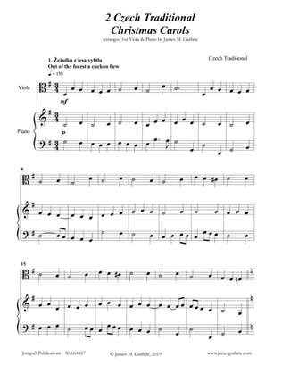 2 Traditional Czech Christmas Carols for Viola & Piano