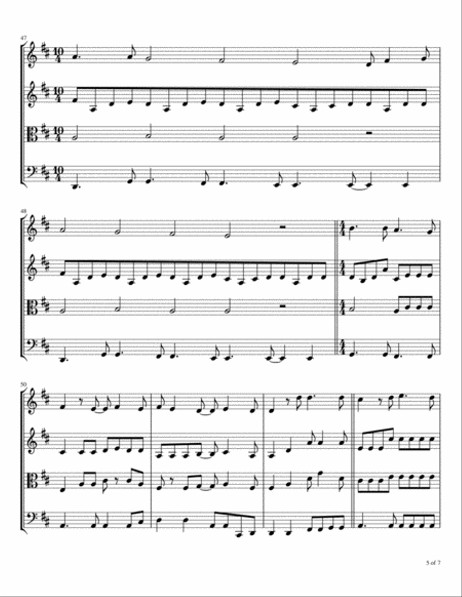 Turn! Turn! Turn! (to Everything There Is A Season) String Quartet scores gallery preview page 6