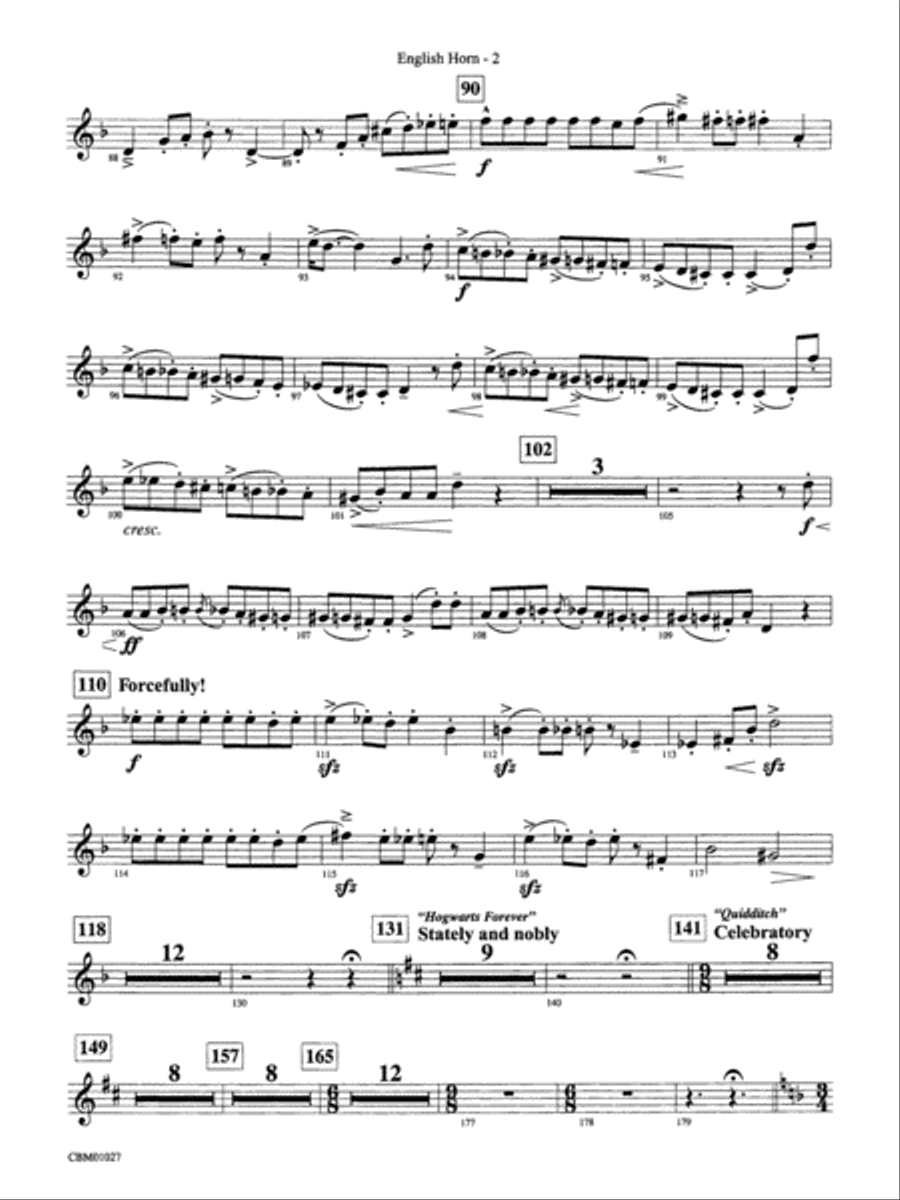 Harry Potter Symphonic Suite: English Horn Concert Band scores gallery preview page 2
