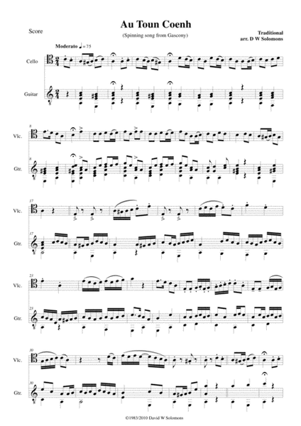 Variations on Au Toun Coenh for cello and guitar image number null
