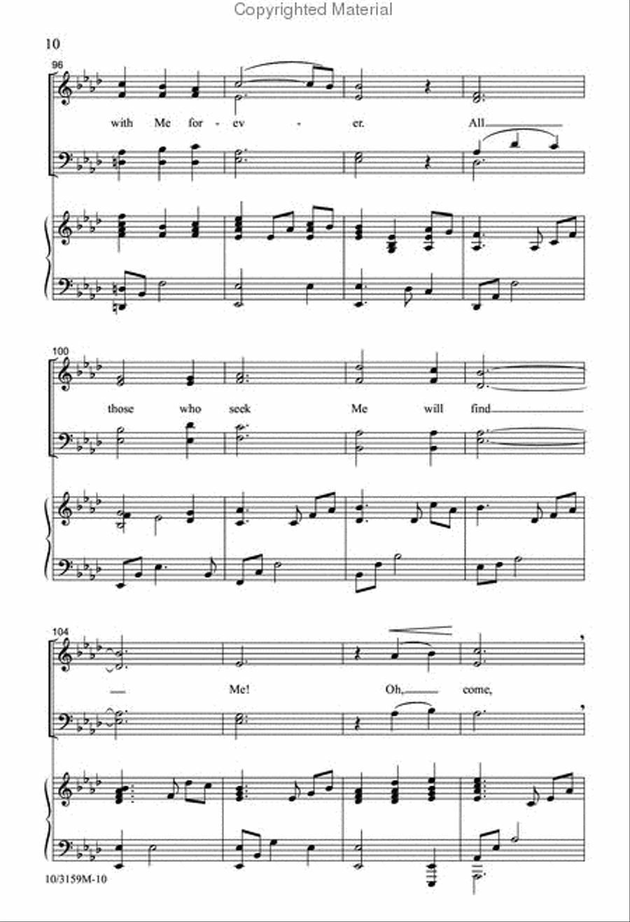 Come, Come Unto Me 4-Part scores gallery preview page 9