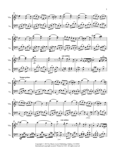 ANGEL'S SERENADE String Duo, Intermediate Level for violin and cello image number null