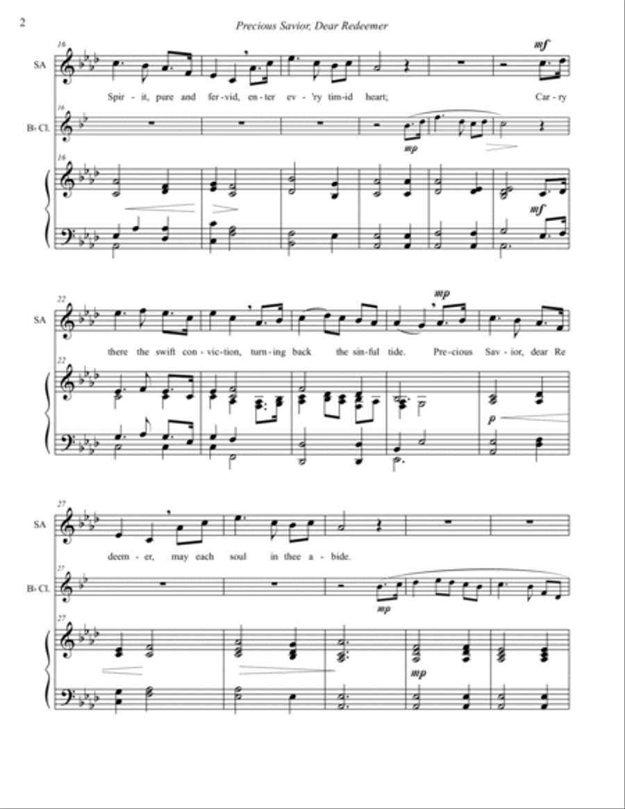 Precious Savior, Dear Redeemer 4-Part scores gallery preview page 2