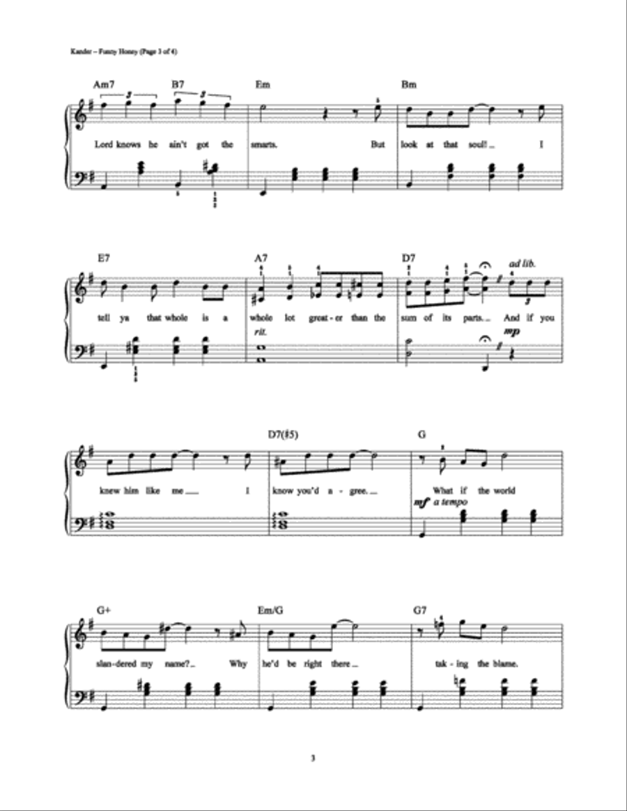 Funny Honey Easy Piano scores gallery preview page 3