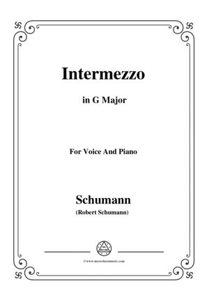 Book cover for Schumann-Intermezzo,in G Major,for Voice and Piano