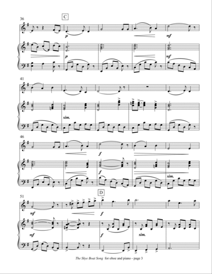 The Skye Boat Song (oboe and piano) Piano scores gallery preview page 5