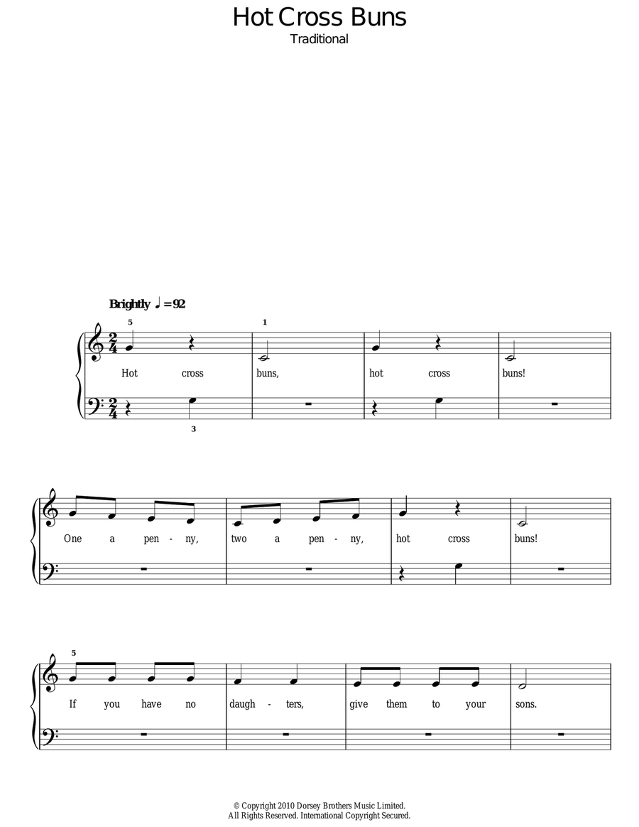 Hot Cross Buns Voice scores gallery preview page 1