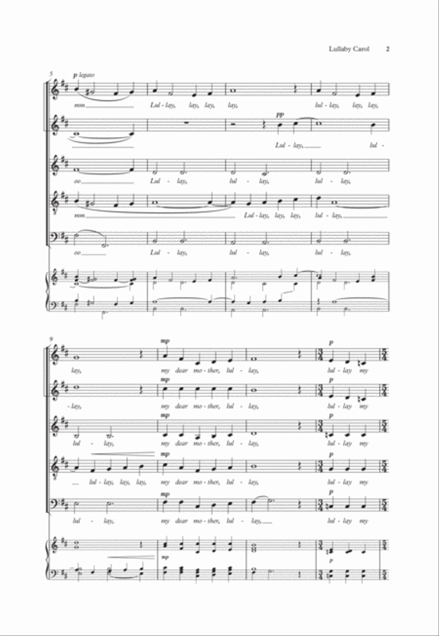 Lullaby Carol Lullaby Carol SSATB scores gallery preview page 2