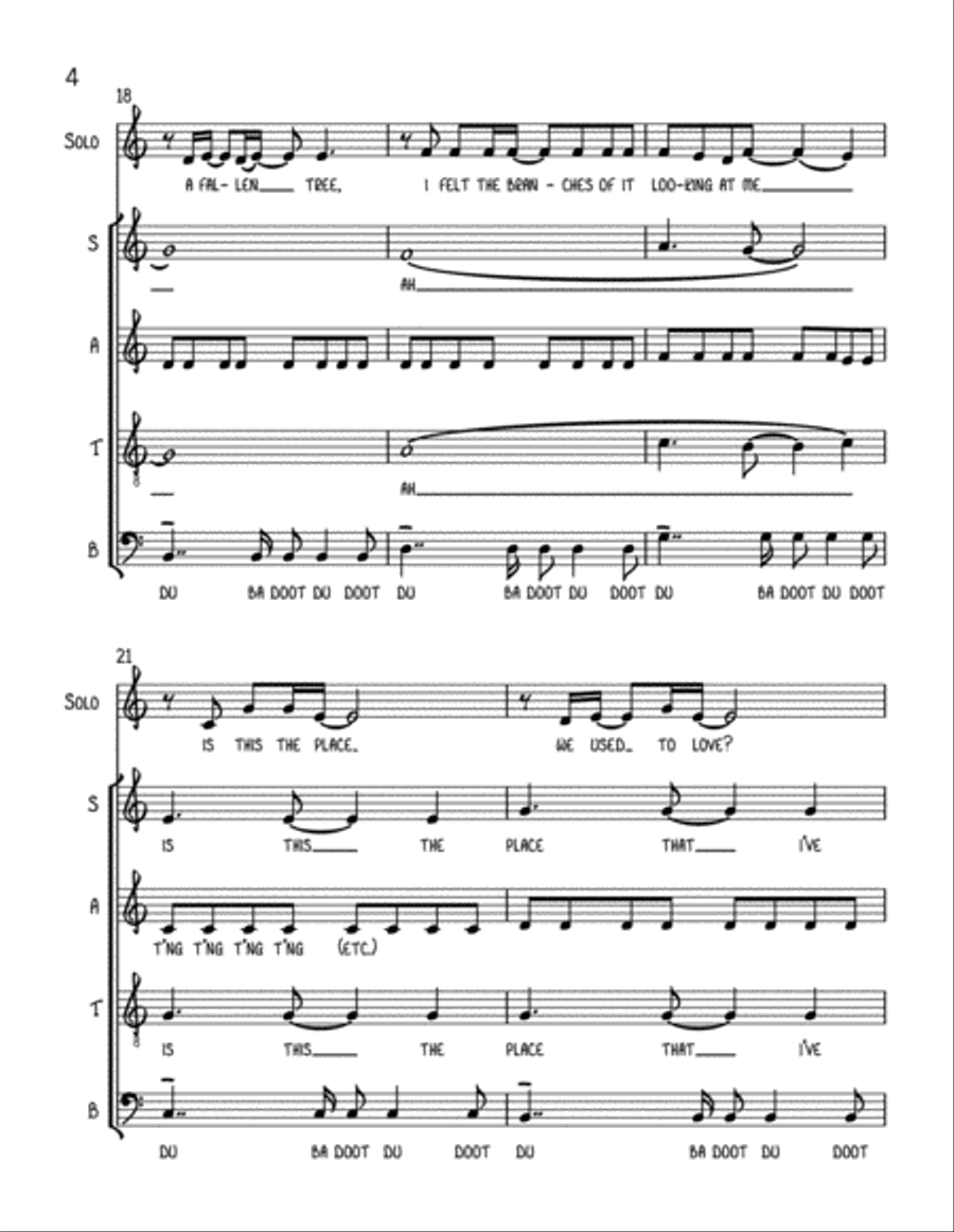 Somewhere Only We Know 4-Part scores gallery preview page 4