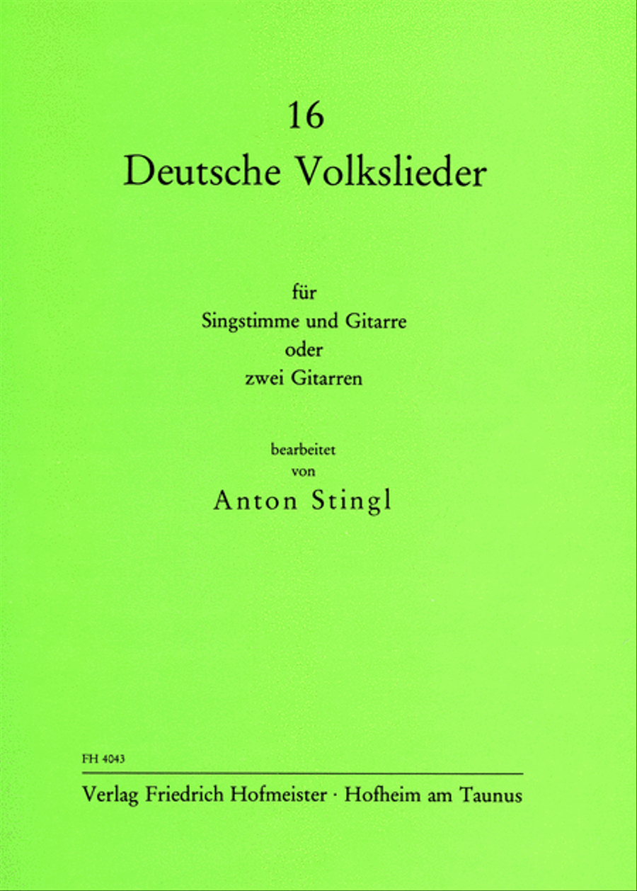 16 deutsche Volkslieder Classical Guitar scores gallery preview page 1