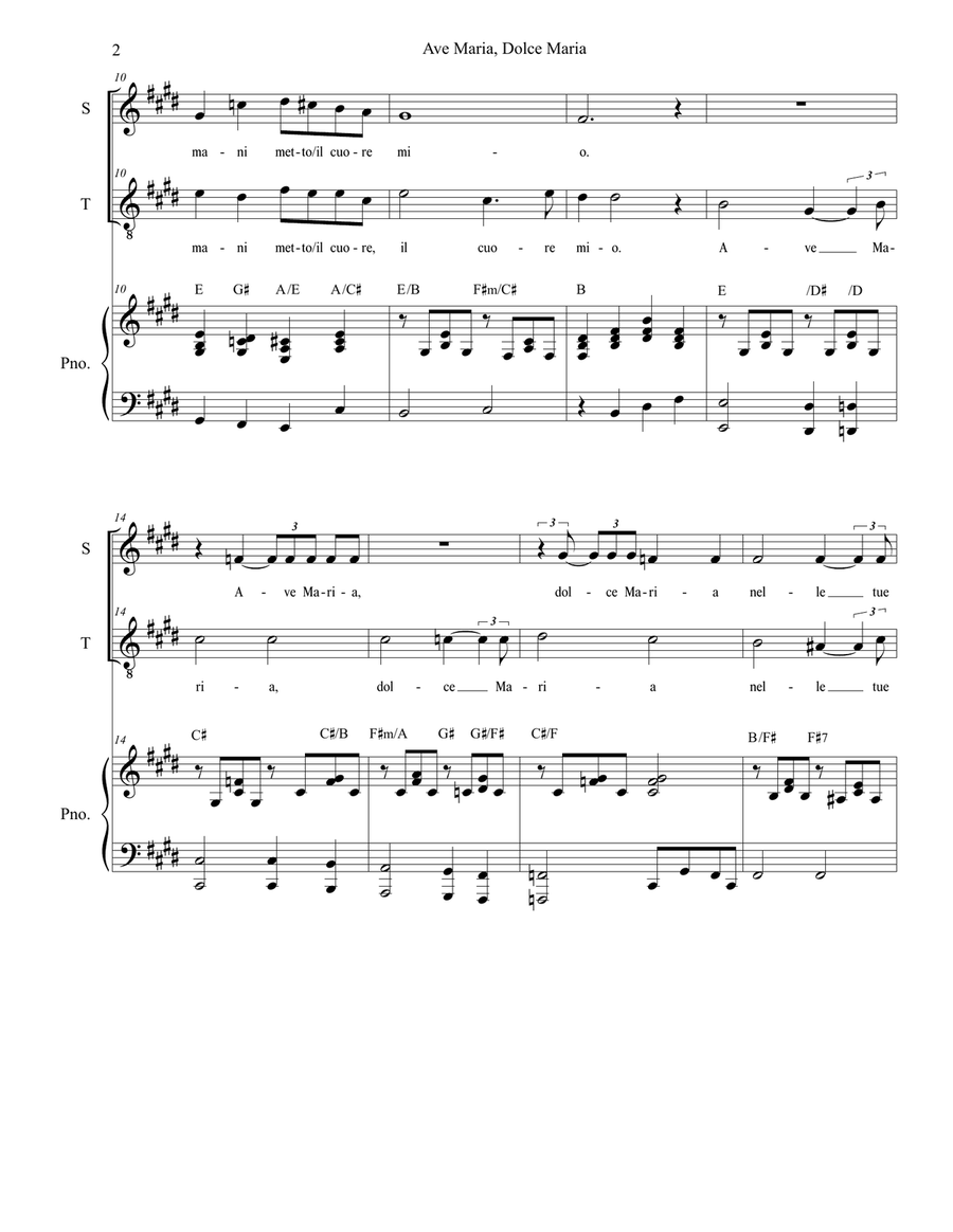 Ave Maria, Dolce Maria Vocal Duet scores gallery preview page 2
