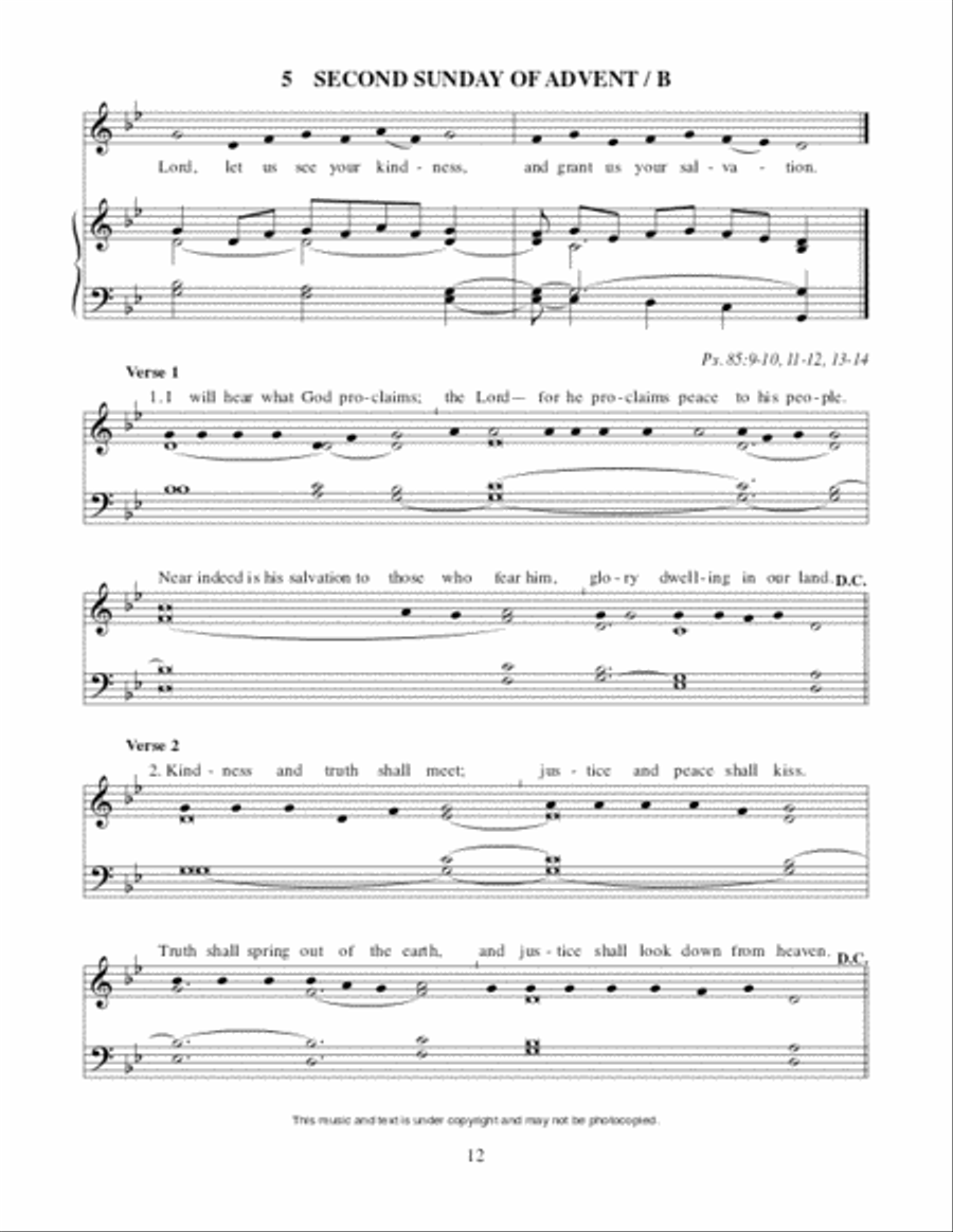 Lectionary Psalms for Advent and Christmas Unison Choir scores gallery preview page 13