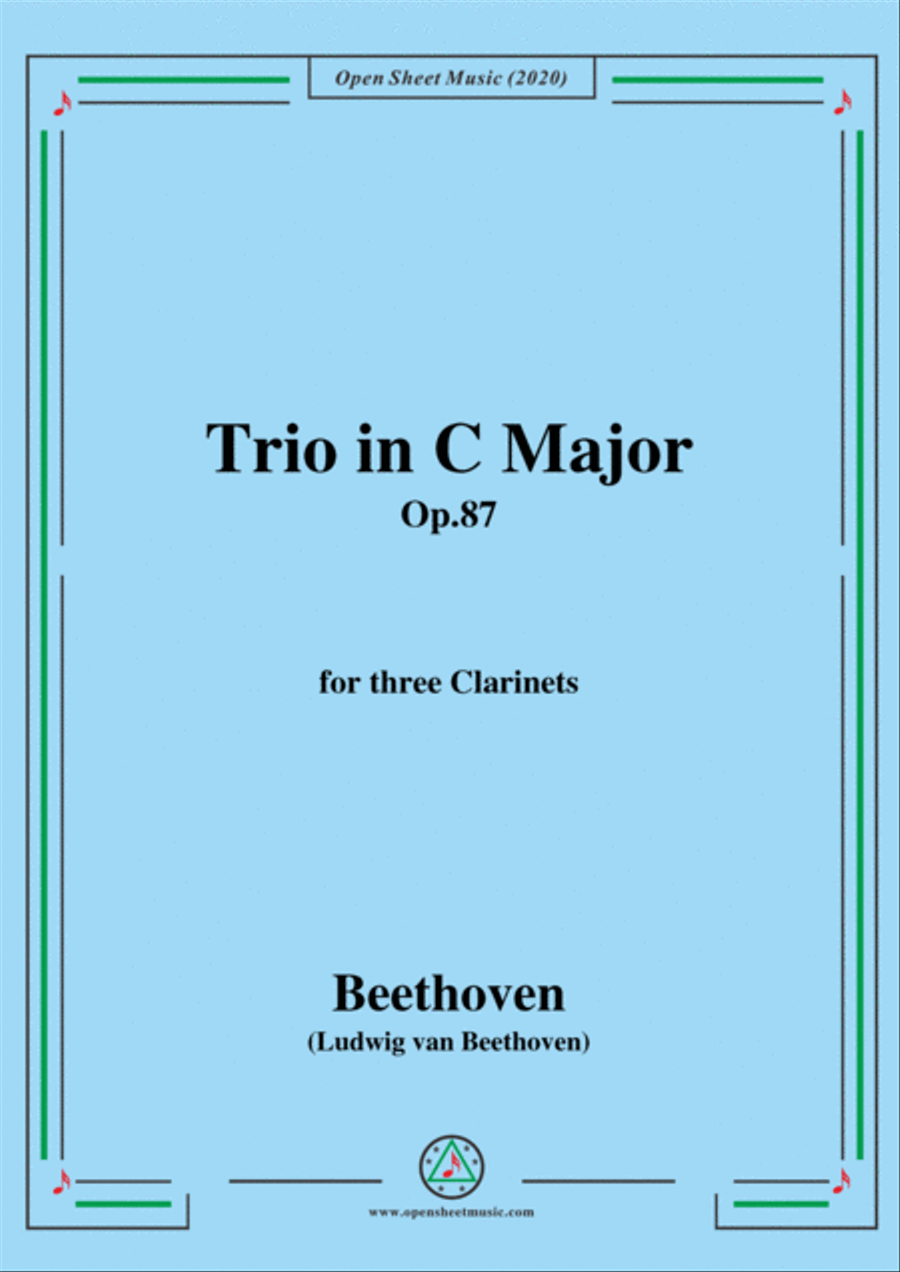 Beethoven-Trio in C Major,Op.87,for three Clarinets Clarinet Solo scores gallery preview page 1