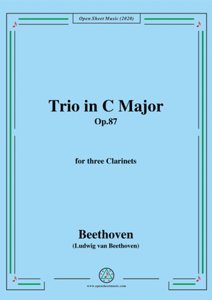 Book cover for Beethoven-Trio in C Major,Op.87,for three Clarinets