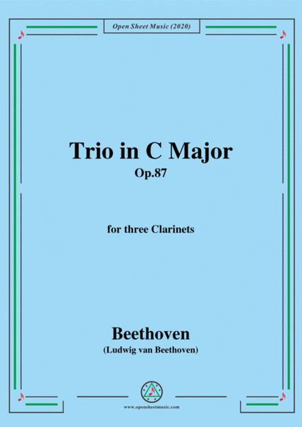 Beethoven-Trio in C Major,Op.87,for three Clarinets