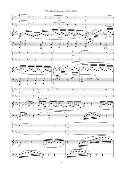 Mendelssohn Trio Op.66 No.2 for violin, cello and piano (103pages)