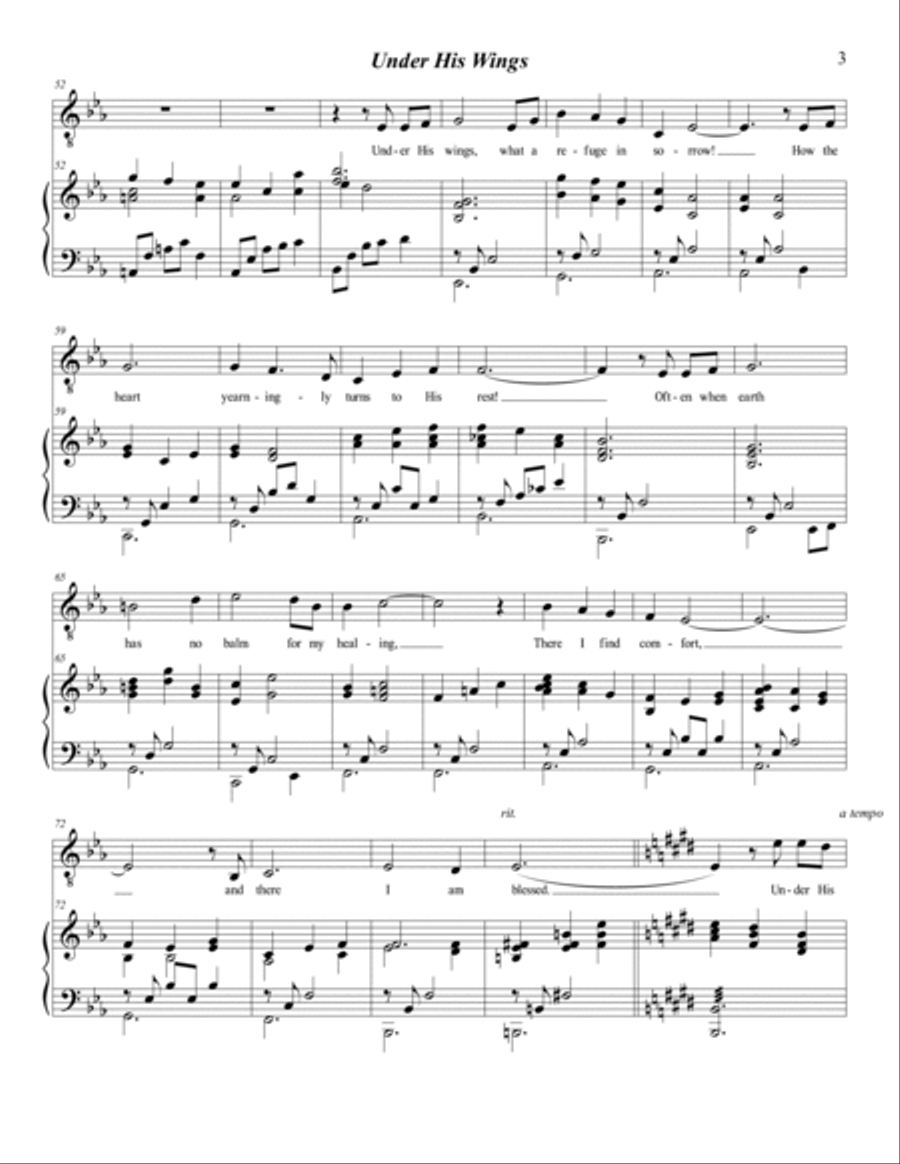 Under His Wings Under His Wings Medium Voice scores gallery preview page 3