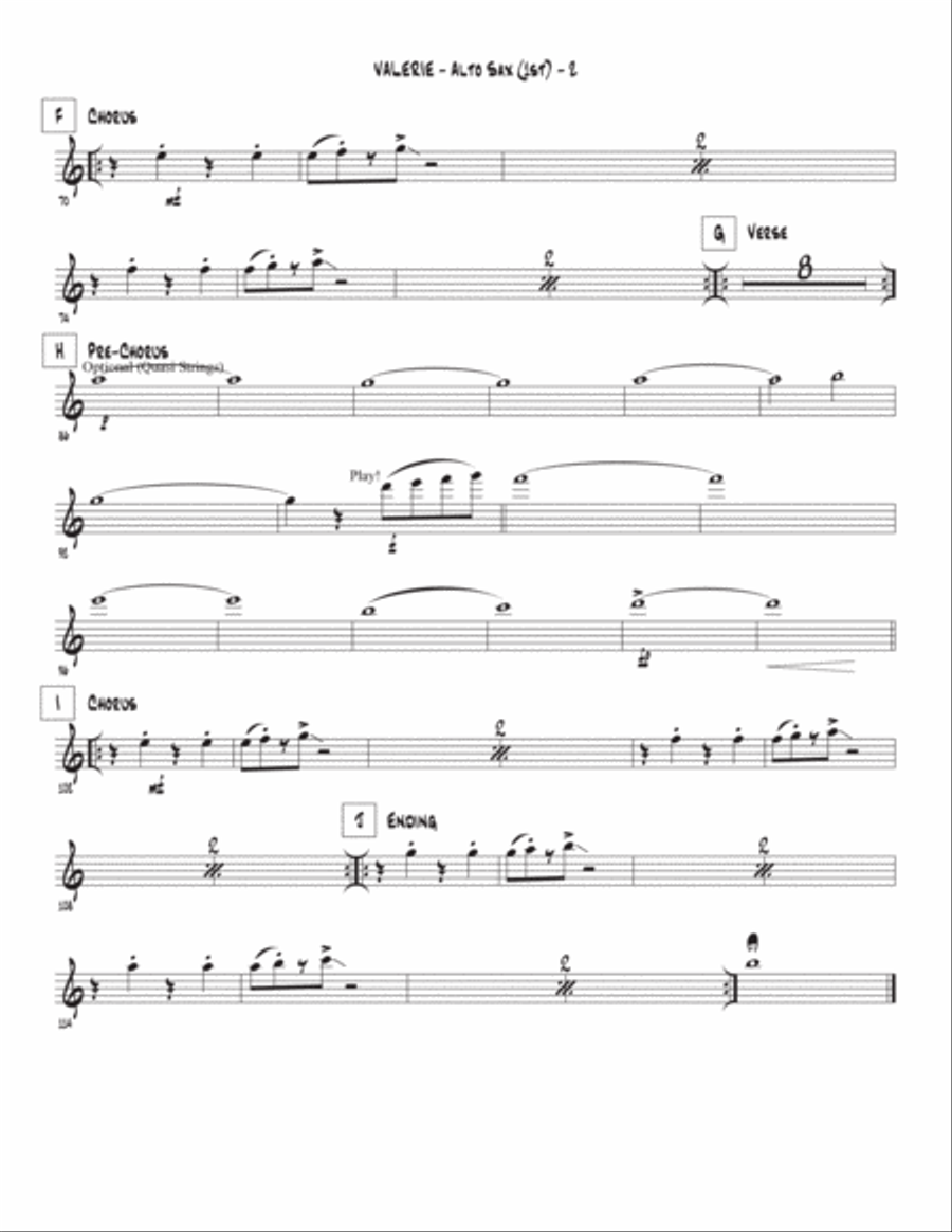 Valerie Valerie Tenor Saxophone scores gallery preview page 4