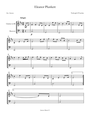 turlough'o carolan eleanor plunkett Clarinet and Bassoon sheet music