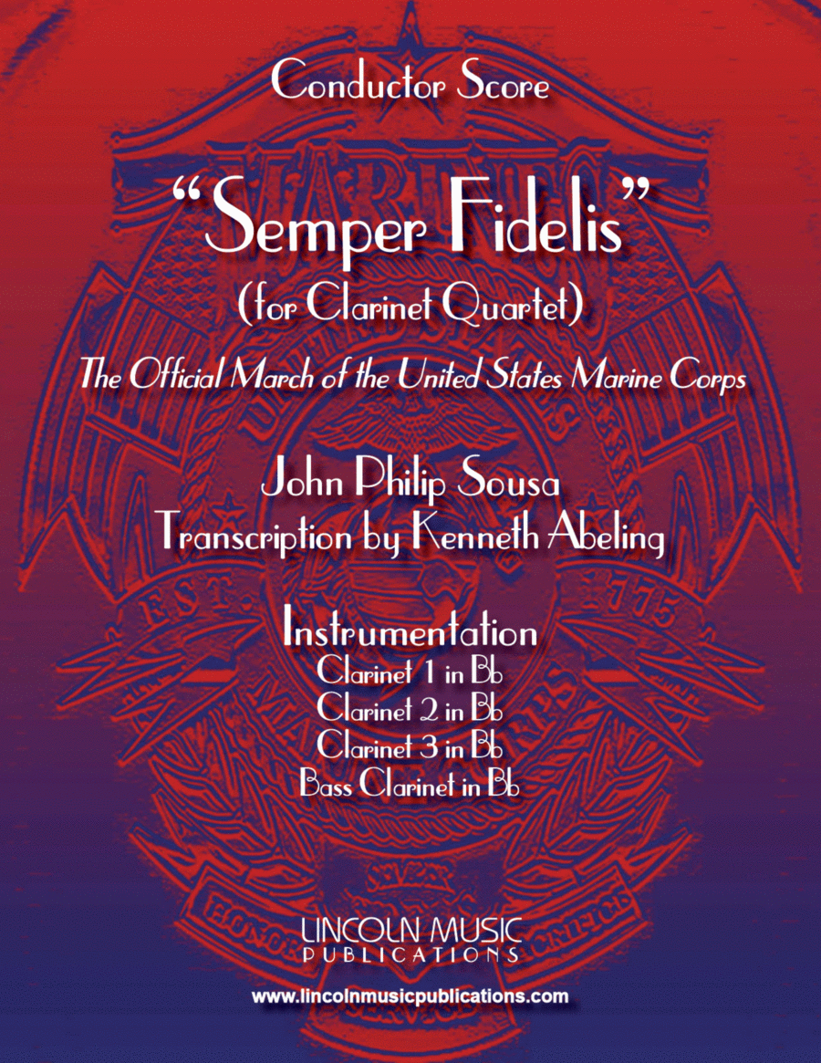 March - Semper Fidelis (for Clarinet Quartet) Clarinet Quartet scores gallery preview page 1