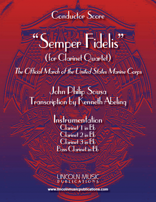 Book cover for March - Semper Fidelis (for Clarinet Quartet)