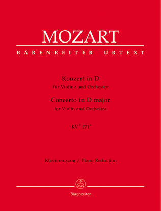 Book cover for Concerto for Violin and Orchestra D major, KV 271a (271i)
