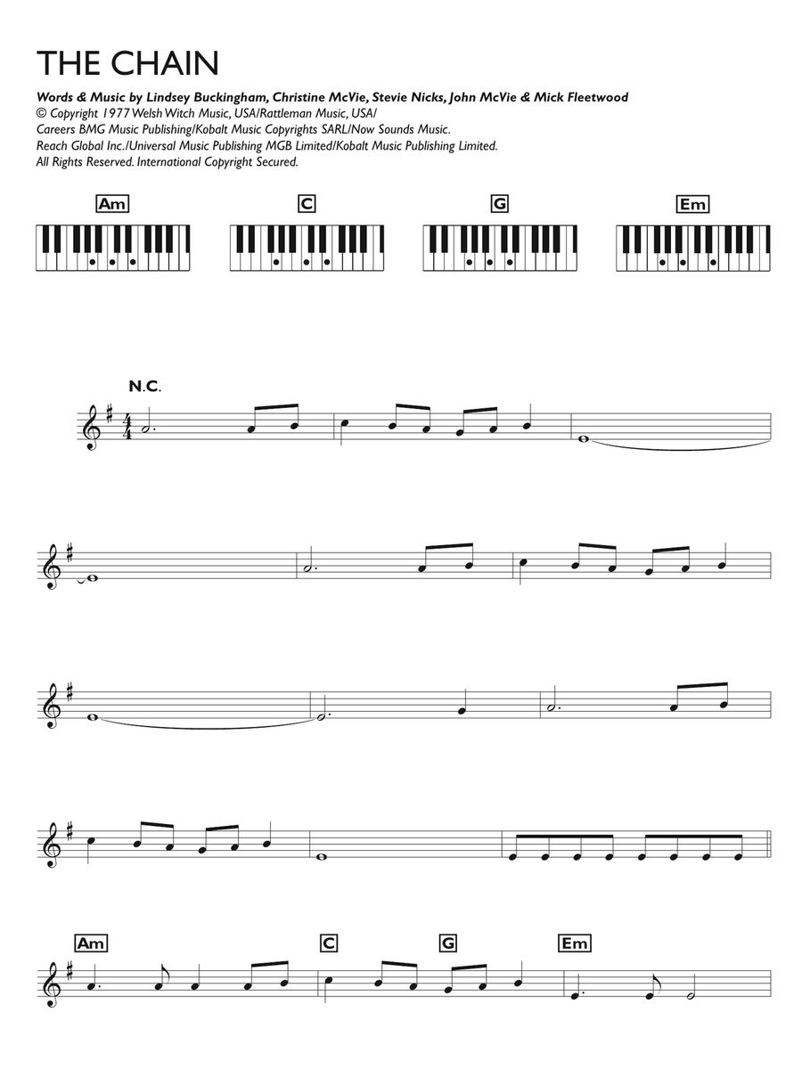 The Chain Piano Solo scores gallery preview page 1