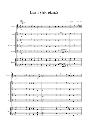 Haendel - Lascia ch’io pianga (for Soprano, Woodwind Quartet and Piano)