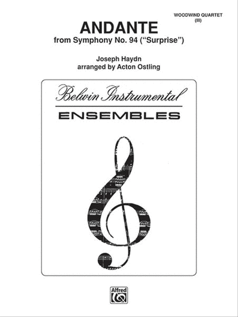 Andante from Surprise Symphony Woodwind Quartet scores gallery preview page 1