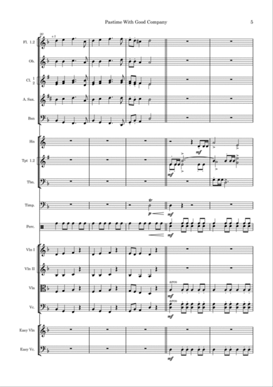 Pastime With Good Company Full Orchestra scores gallery preview page 5