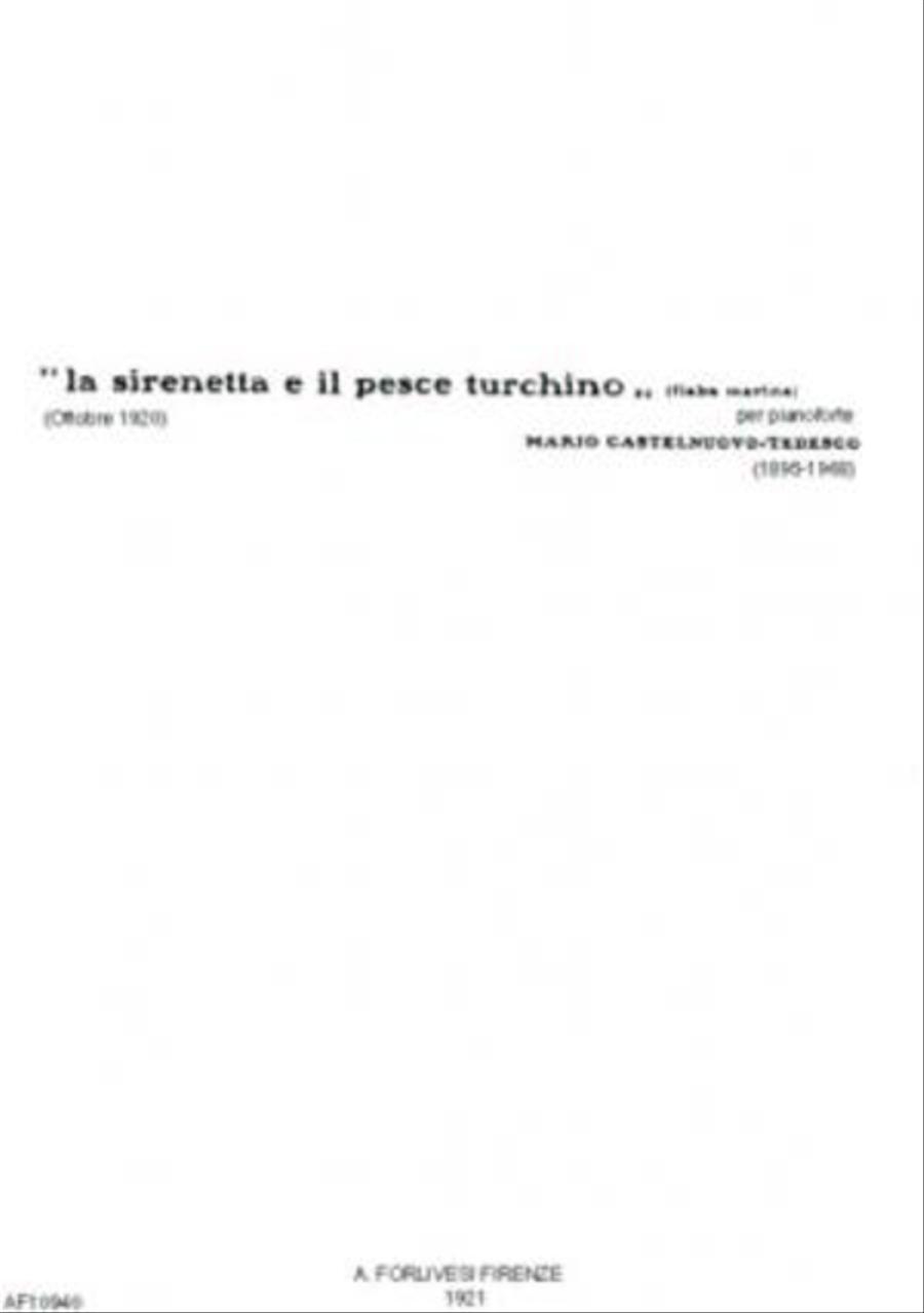 La sirenetta e il pesce turchino Piano Solo scores gallery preview page 1