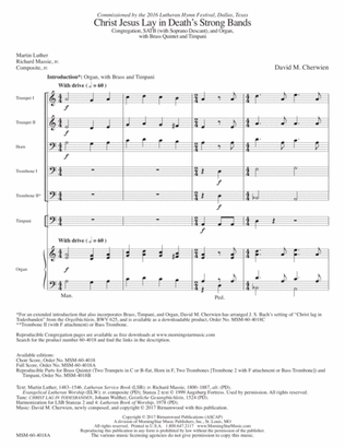 Book cover for Christ Jesus Lay in Death's Strong Bands (Downloadable Full Score)