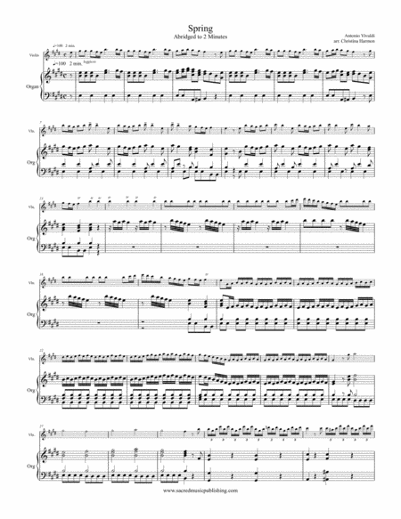Vivaldi Spring - Violin and Keyboard. image number null
