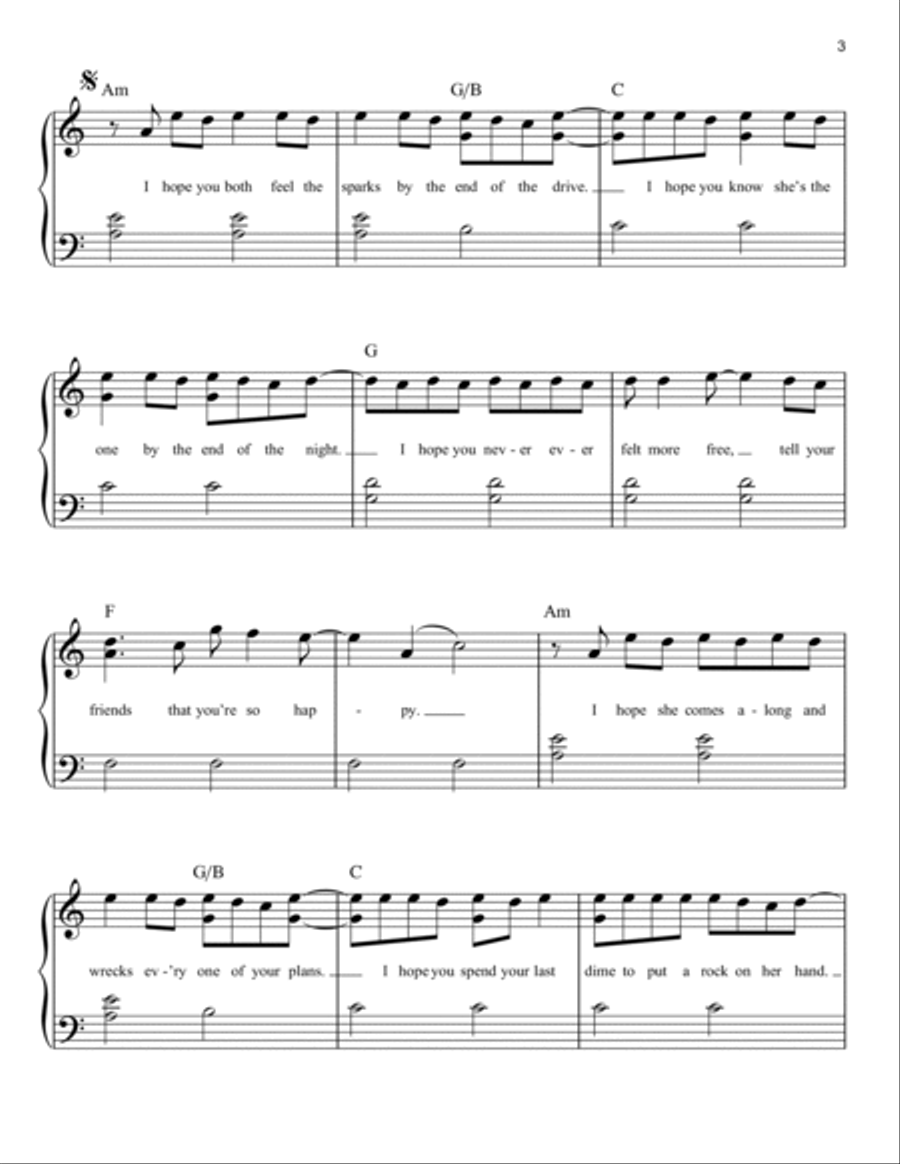 I Hope I Hope Easy Piano scores gallery preview page 3