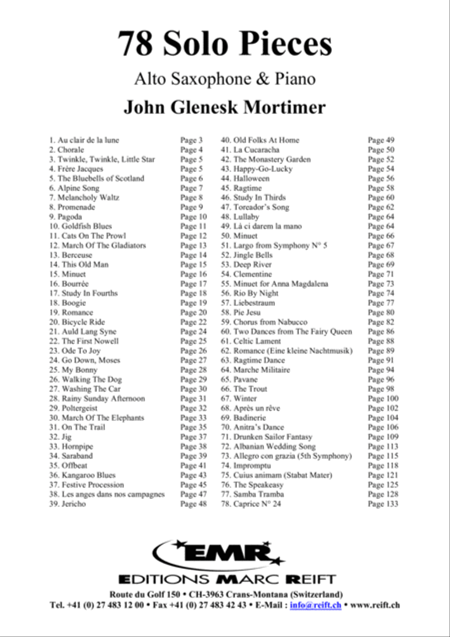 78 Solo Pieces 78 Solo Pieces Alto Saxophone scores gallery preview page 2