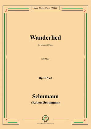 Book cover for Schumann-Wanderlied,Op.35 No.3, in G Major
