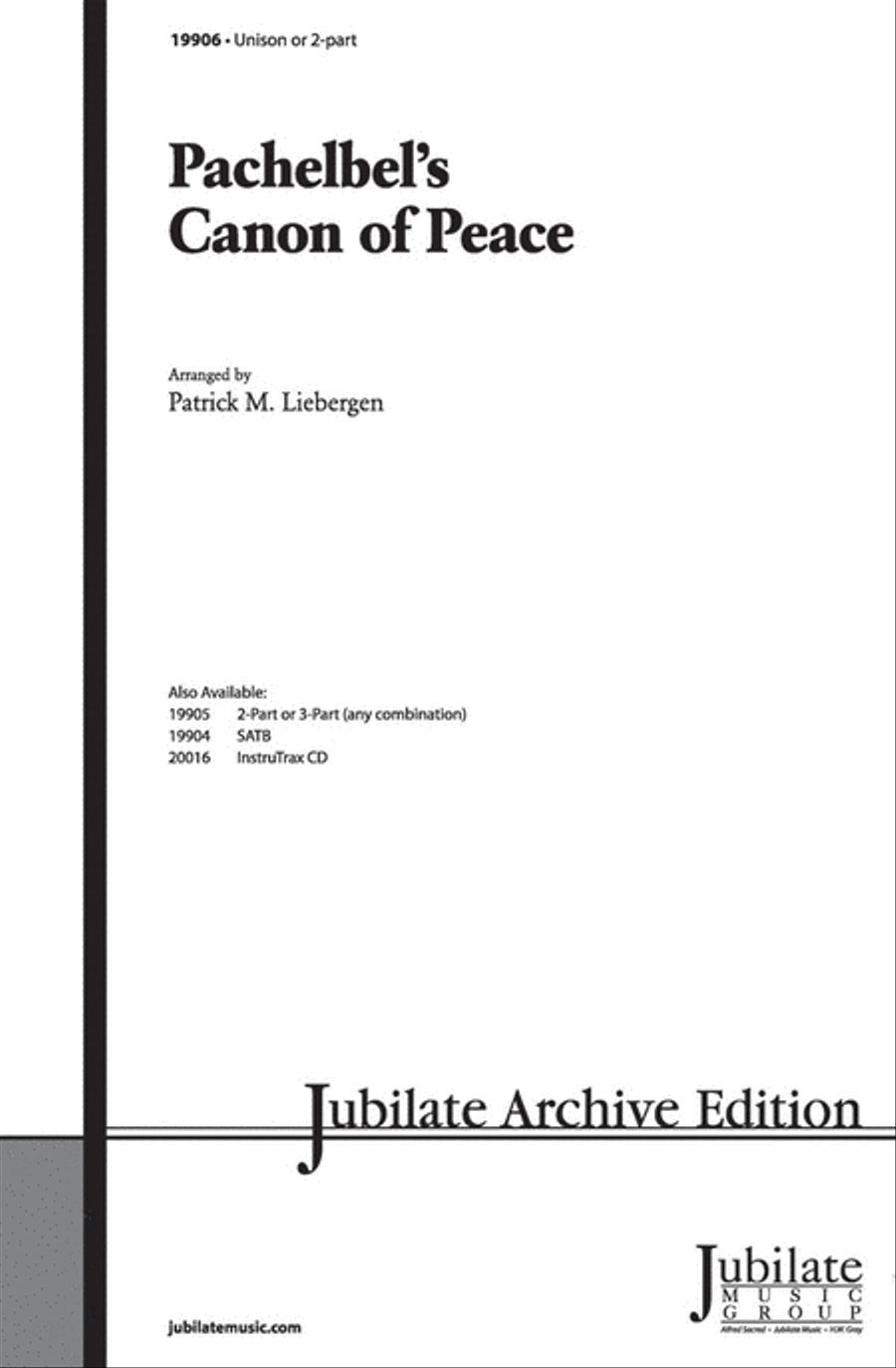 Pachelbel's Canon of Peace Unison Choir scores gallery preview page 1