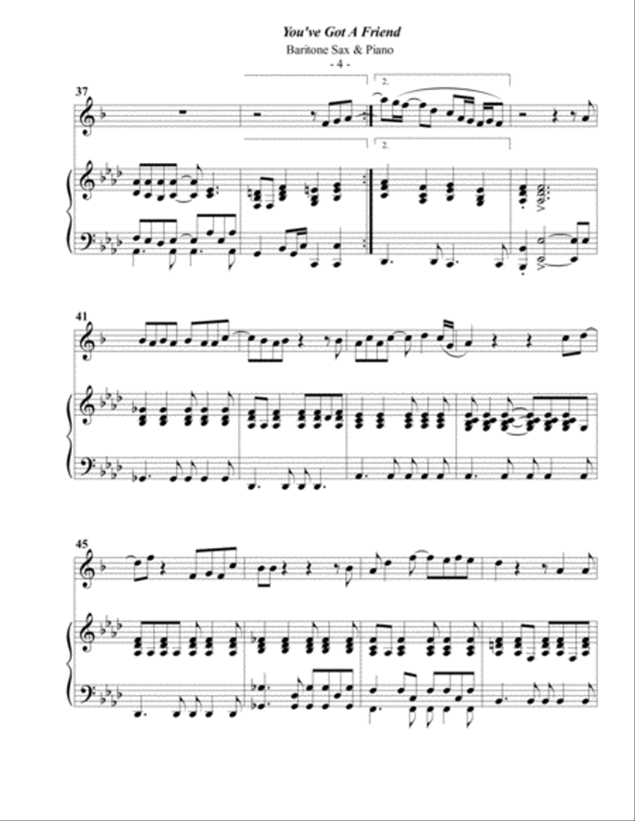You've Got A Friend You've Got A Friend Baritone Saxophone scores gallery preview page 4