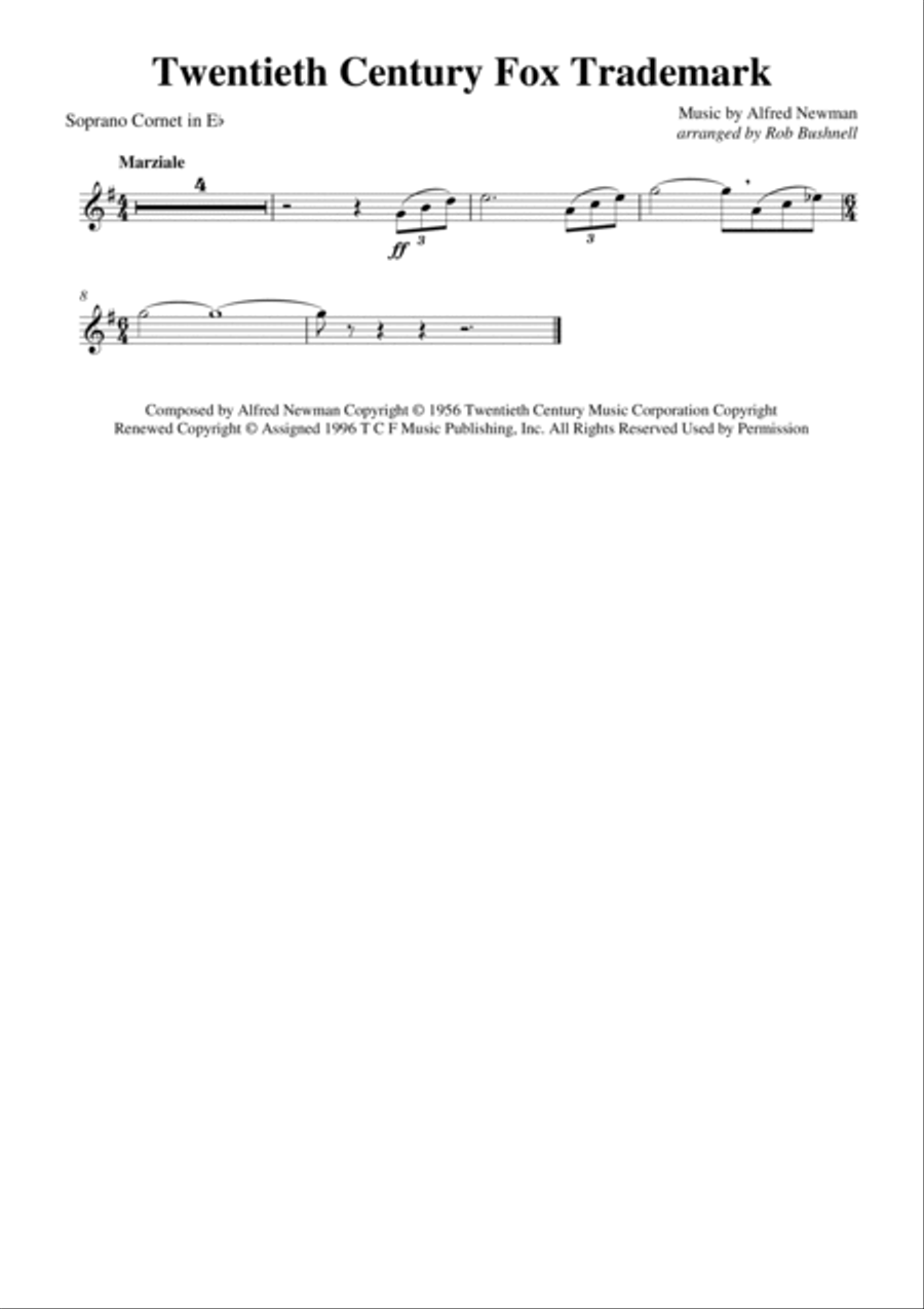 Twentieth Century Fox Trademark Brass Band scores gallery preview page 6